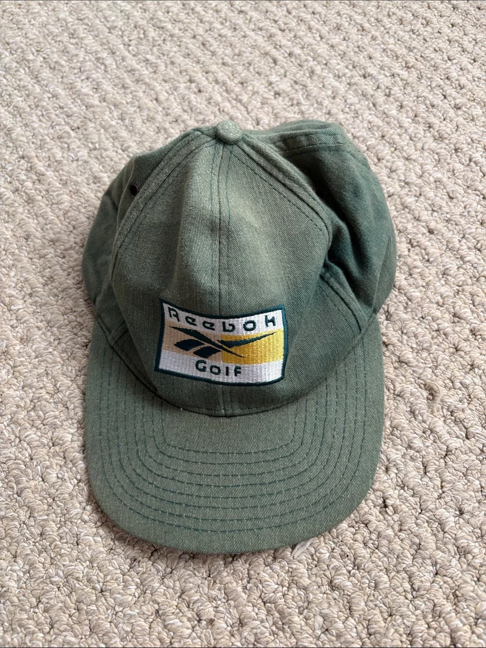 Vintage 90s Reebok Golf Green Baseball Cap Logo
